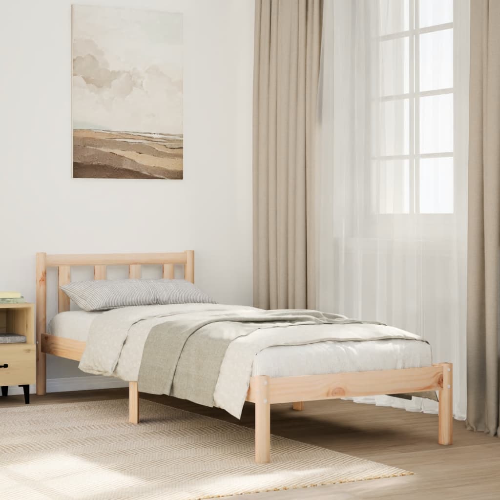 vidaXL Extra Long Bed Frame without Mattress 100x210 cm Solid Wood Pine 1