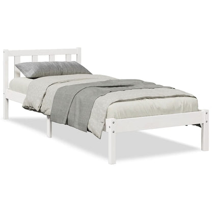 vidaXL Extra Long Bed Frame without Mattress White 80x220 cm Solid Wood Pine 2