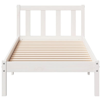 vidaXL Extra Long Bed Frame without Mattress White 80x220 cm Solid Wood Pine 4