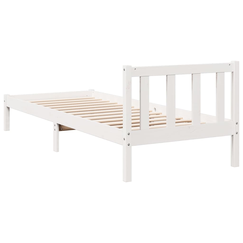 vidaXL Extra Long Bed Frame without Mattress White 80x220 cm Solid Wood Pine 5
