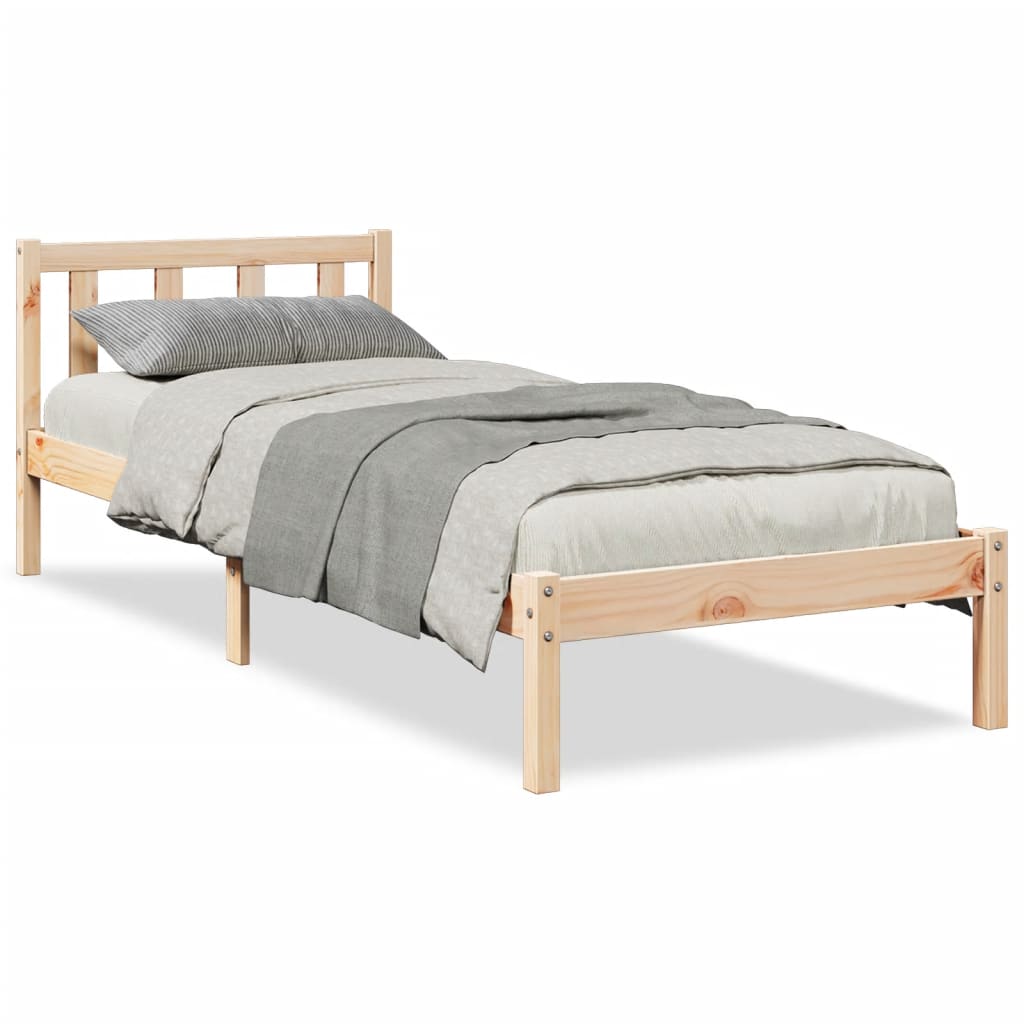 vidaXL Extra Long Bed Frame without Mattress 90x220 cm Solid Wood Pine 2