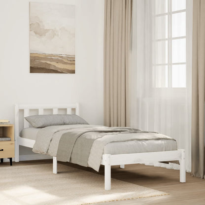 vidaXL Extra Long Bed Frame without Mattress White 90x220 cm Solid Wood Pine 1