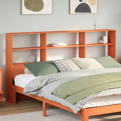 Headboard with Storage Solid Wood Pine Wax Brown 200 cm