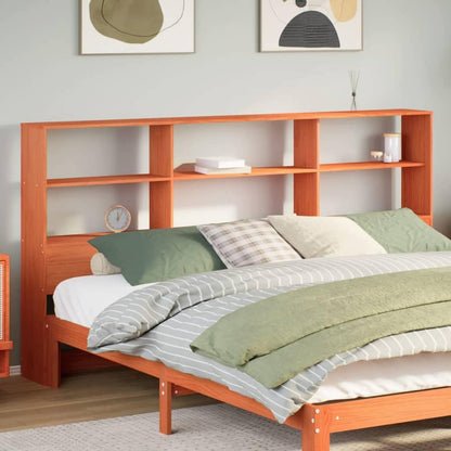 Headboard with Storage Solid Wood Pine Wax Brown 180 cm