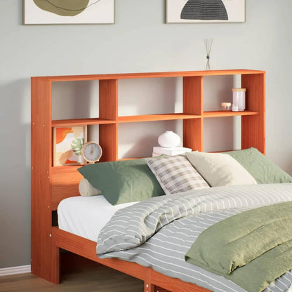 Headboard with Storage Solid Wood Pine Wax Brown 160 cm
