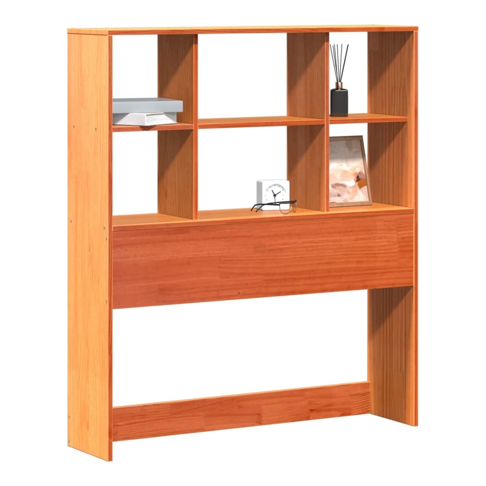 Headboard with Storage Solid Wood Pine Wax Brown 75 cm