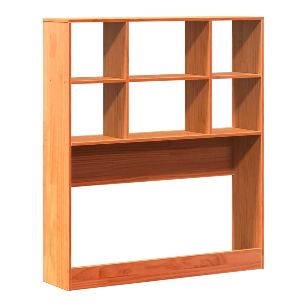 Headboard with Storage Solid Wood Pine Wax Brown 75 cm