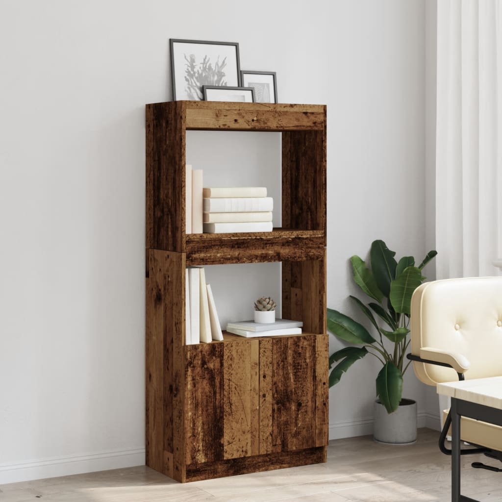 vidaXL Highboard Old Wood 63x33x140 cm Engineered Wood 4