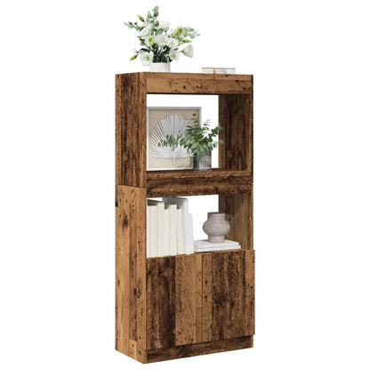 vidaXL Highboard Old Wood 63x33x140 cm Engineered Wood 1