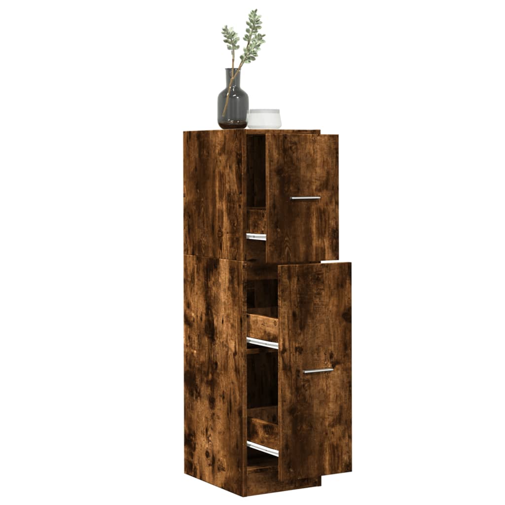 Apothecary Cabinet 30x41x118 cm Engineered Wood Width 30 cm Height 118 cm Smoked oak