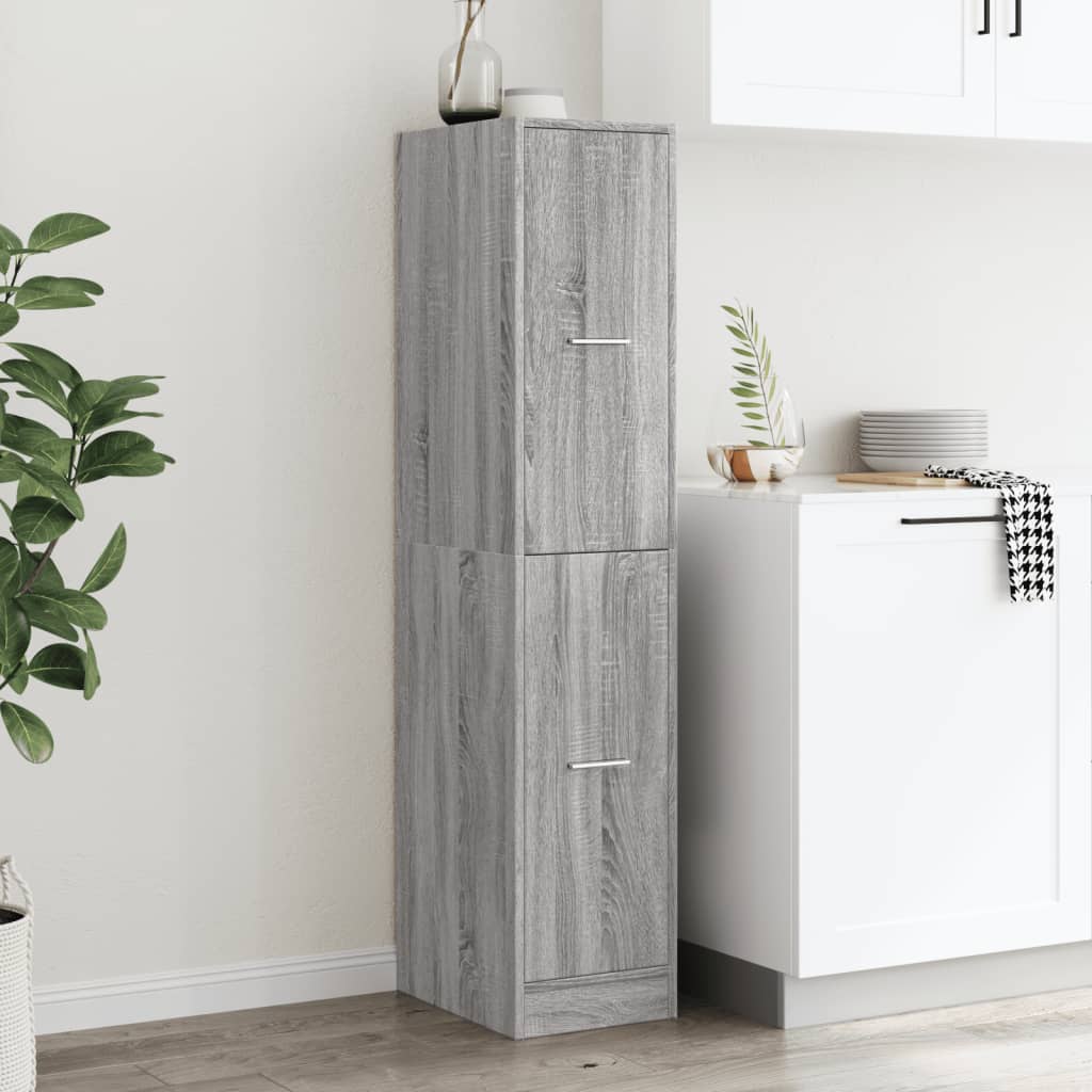 vidaXL Apothecary Cabinet Grey Sonoma 30x41x144,5 cm Engineered Wood 3