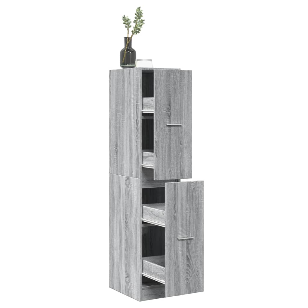 vidaXL Apothecary Cabinet Grey Sonoma 30x41x144,5 cm Engineered Wood 1
