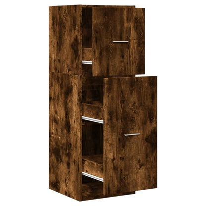 vidaXL Apothecary Cabinet Smoked Oak 40x41x118 cm Engineered Wood 2