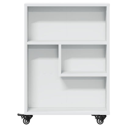 vidaXL Narrow Storage Trolley White 48x13x68 cm Engineered Wood 4