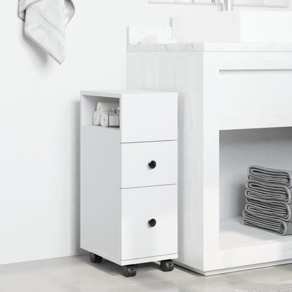 vidaXL Narrow Bathroom Cabinet | White | Engineered wood | Slim 3
