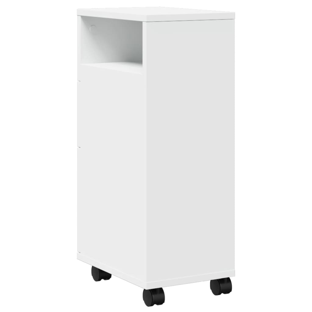 vidaXL Narrow Bathroom Cabinet | White | Engineered wood | Slim 6