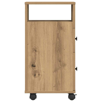 vidaXL Narrow Bathroom Cabinet with Wheels Artisan Oak Engineered Wood 6