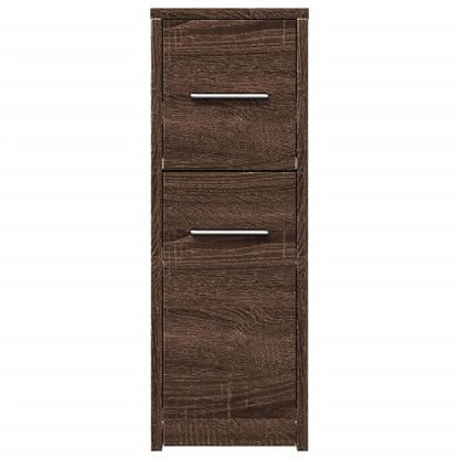 vidaXL Narrow Bathroom Cupboard with Wheels Brown Oak Engineered Wood 4