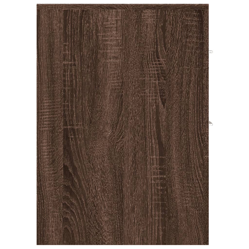 vidaXL Narrow Bathroom Cupboard with Wheels Brown Oak Engineered Wood 5