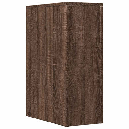 vidaXL Narrow Bathroom Cupboard with Wheels Brown Oak Engineered Wood 6
