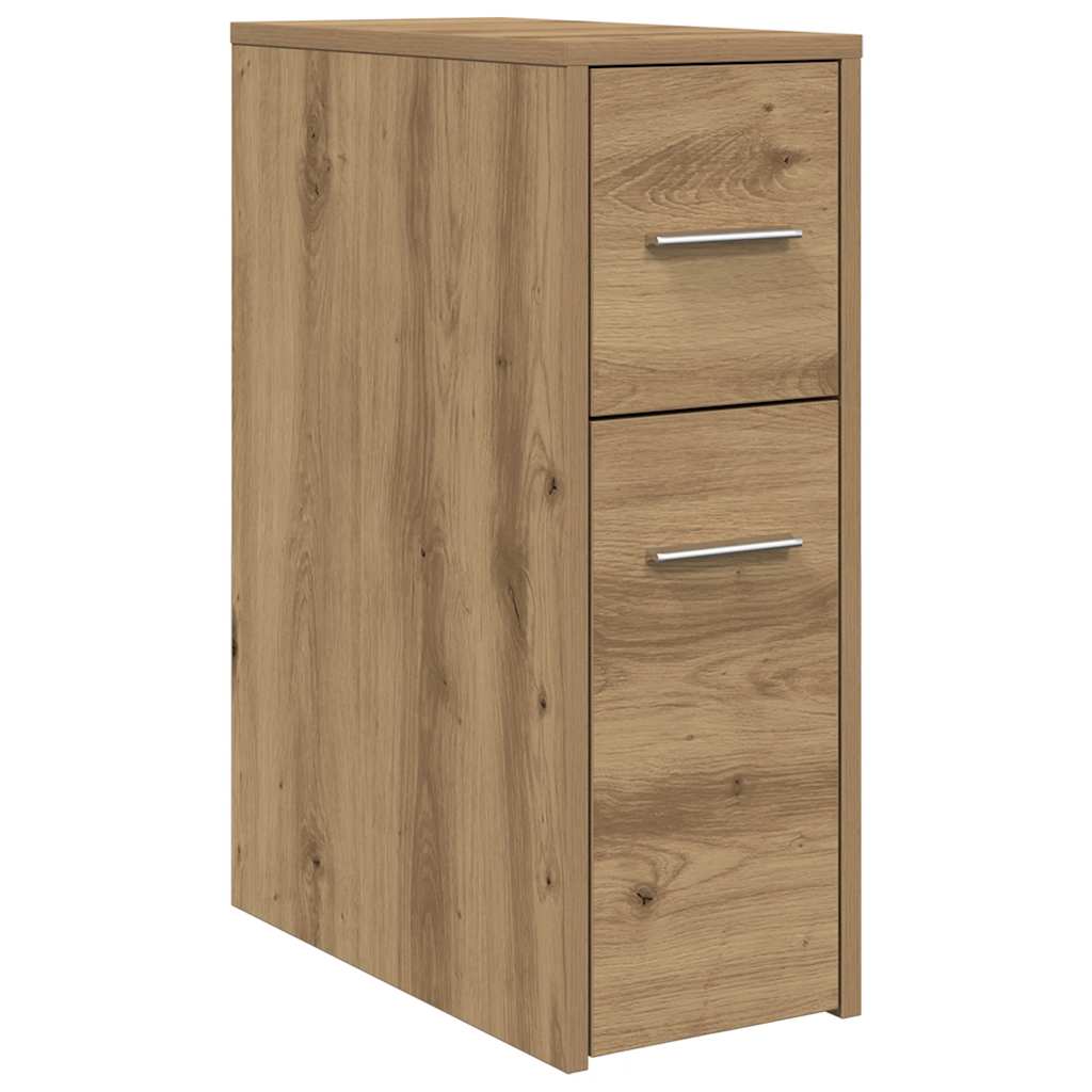 vidaXL Narrow Bathroom Cupboard with Wheels Artisian Oak Engineered Wood 2