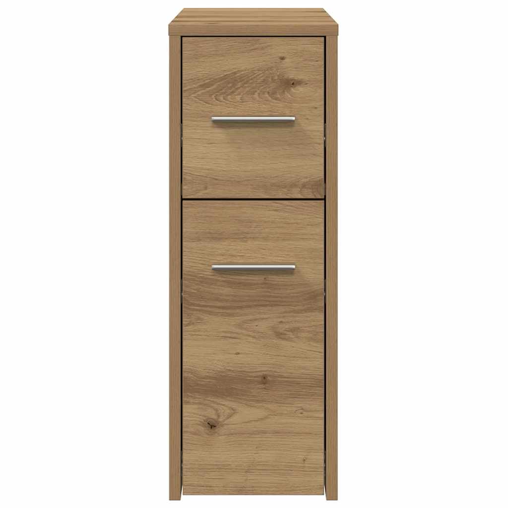 vidaXL Narrow Bathroom Cupboard with Wheels Artisian Oak Engineered Wood 5
