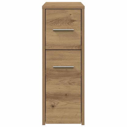 vidaXL Narrow Bathroom Cupboard with Wheels Artisian Oak Engineered Wood 5