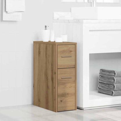vidaXL Narrow Bathroom Cupboard with Wheels Artisian Oak Engineered Wood 1