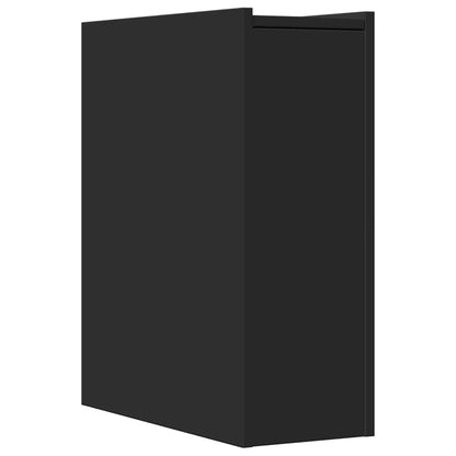 vidaXL Narrow Bathroom Cupboard with Wheels Black Engineered Wood 6