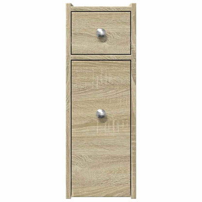 vidaXL Narrow Bathroom Cupboard with Wheels Sonoma Oak Engineered Wood 4