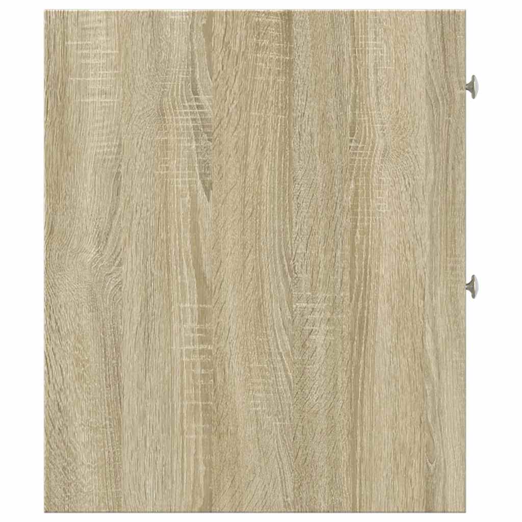 vidaXL Narrow Bathroom Cupboard with Wheels Sonoma Oak Engineered Wood 5