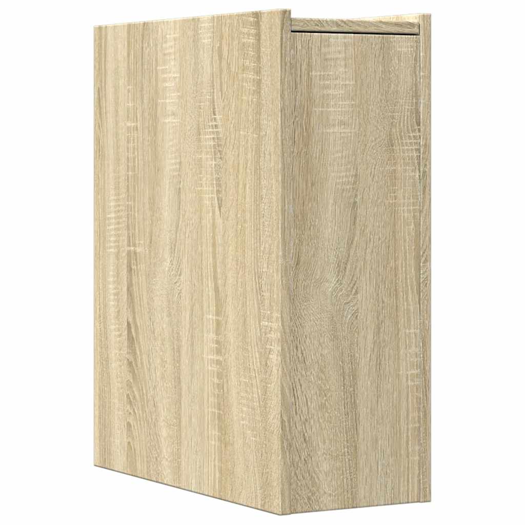 vidaXL Narrow Bathroom Cupboard with Wheels Sonoma Oak Engineered Wood 6