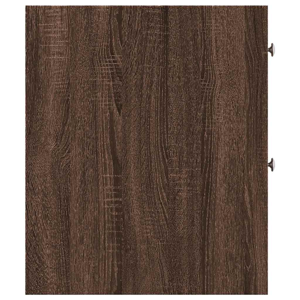 vidaXL Narrow Bathroom Cupboard with Wheels Brown Oak Engineered Wood 5