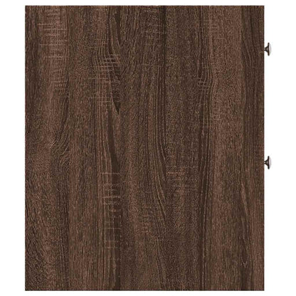 vidaXL Narrow Bathroom Cupboard with Wheels Brown Oak Engineered Wood 5