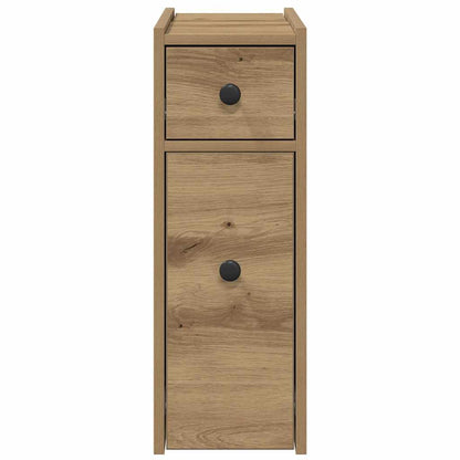 vidaXL Narrow Bathroom Cupboard with Wheels Artisian Oak Engineered Wood 5