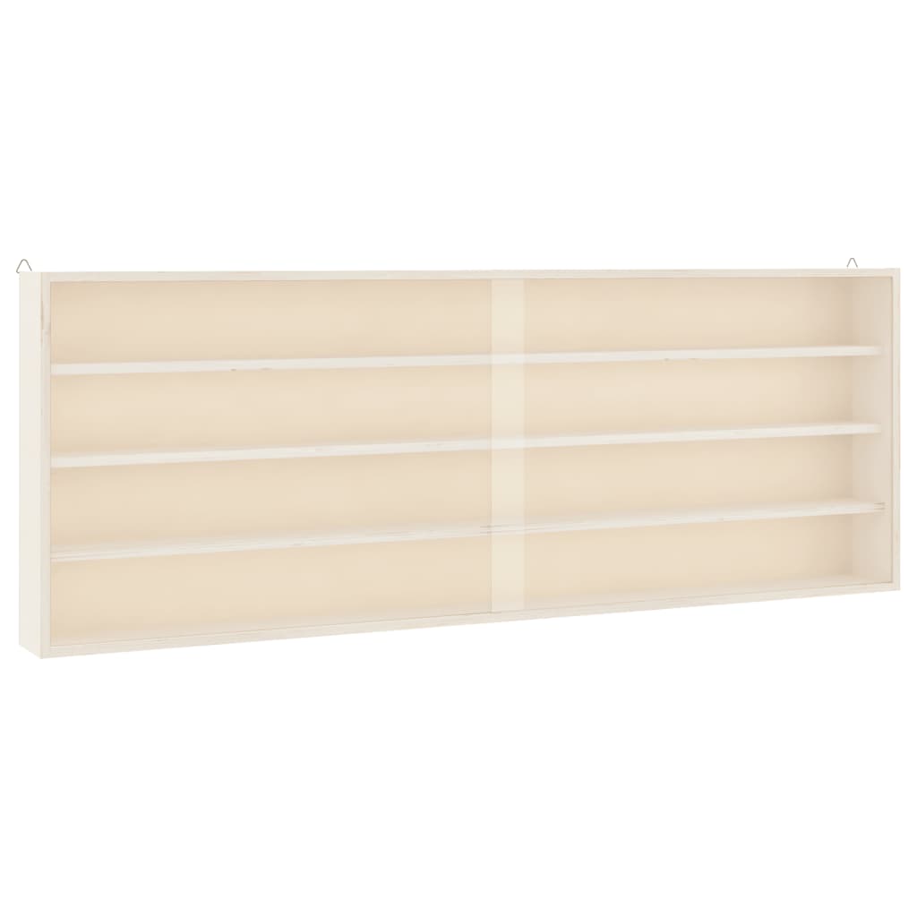 vidaXL Wooden Collector's Display Case with Doors 100x8.5x37cm 2