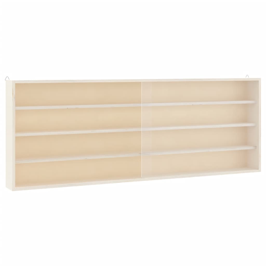 vidaXL Wooden Collector's Display Case with Doors 100x8.5x37cm 4