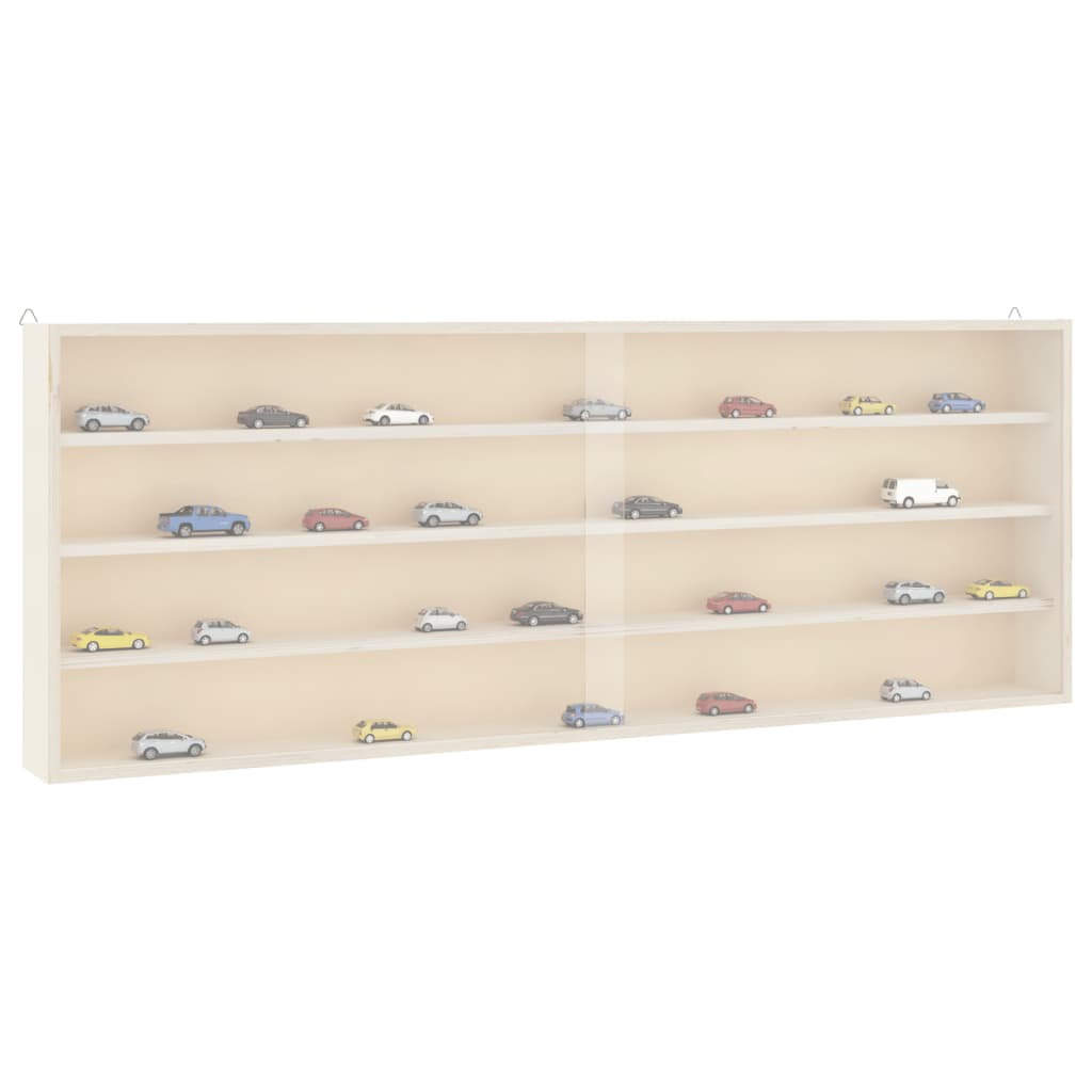 vidaXL Wooden Collector's Display Case with Doors 100x8.5x37cm 1