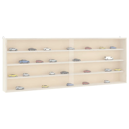 vidaXL Wooden Collector's Display Case with Doors 100x8.5x37cm 1