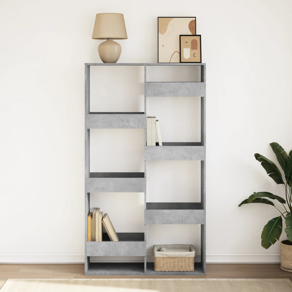 Bookcase 100x33x175 cm Engineered Wood Height 175 cm Concrete grey