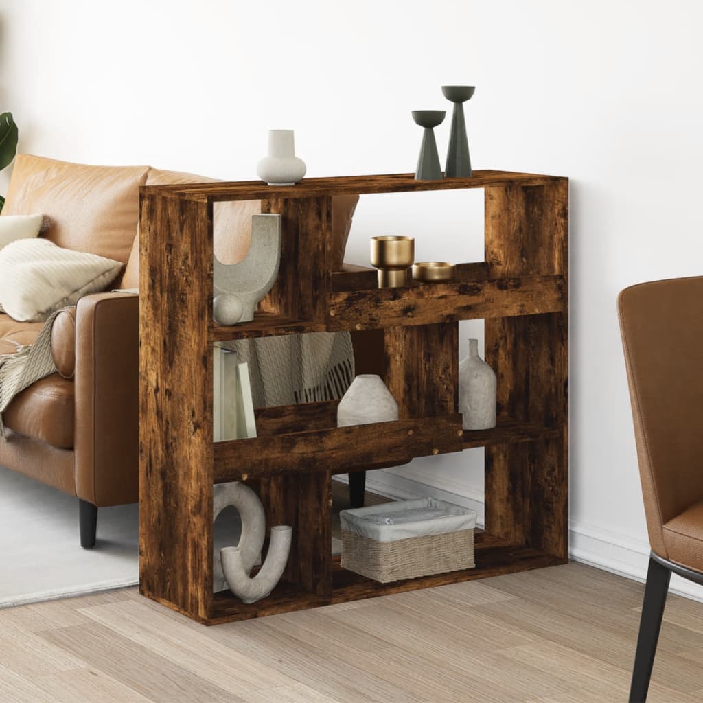 vidaXL Room Divider Smoked Oak 100x33x94.5 cm Engineered Wood 1