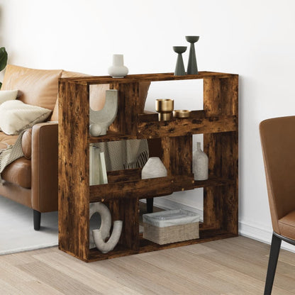 vidaXL Room Divider Smoked Oak 100x33x94.5 cm Engineered Wood 1