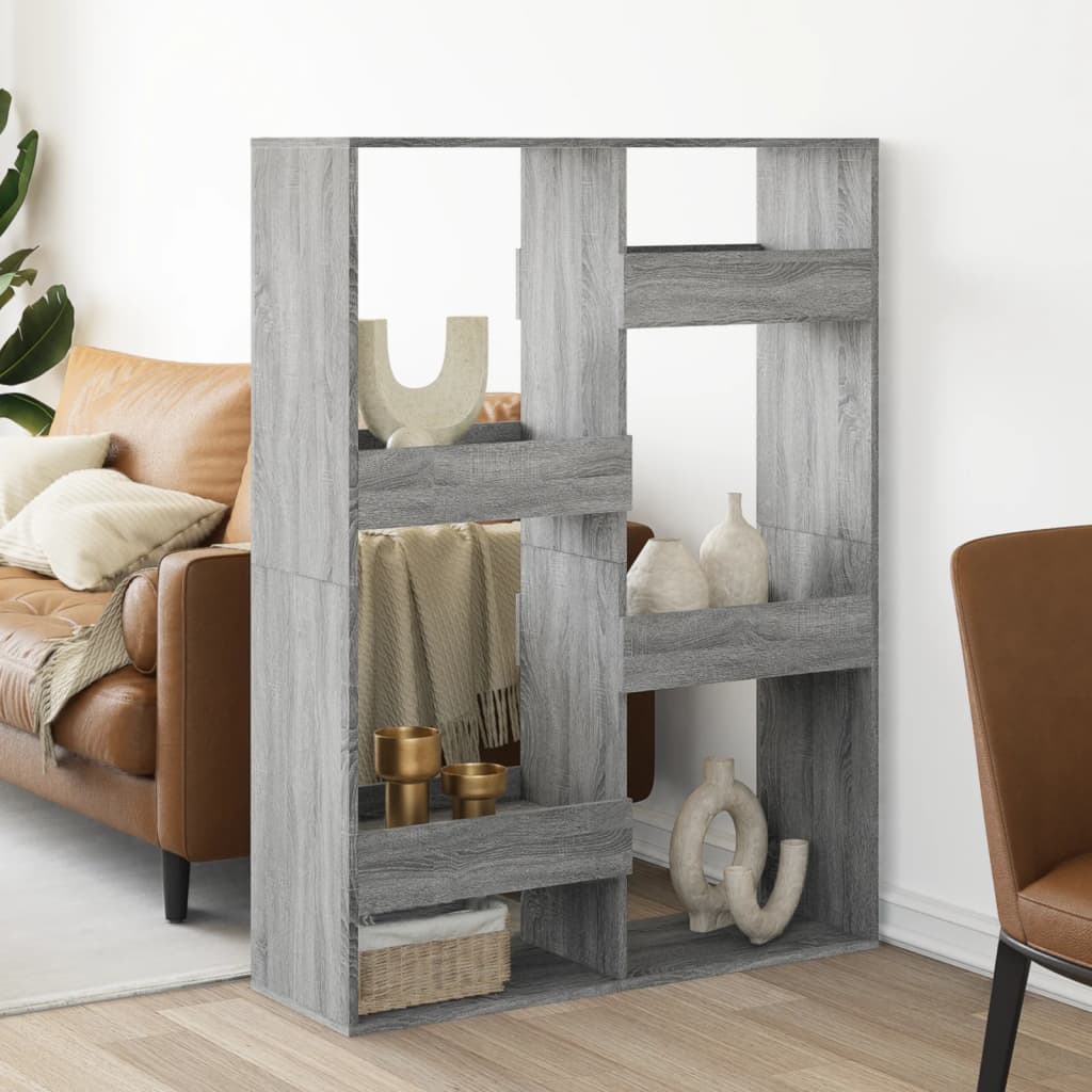 vidaXL Room Divider Grey Sonoma 100x33x135 cm Engineered Wood 3