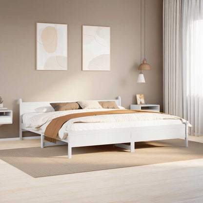 Bed Frame without Mattress Solid Wood Pine Length 200 cm White 200 cm