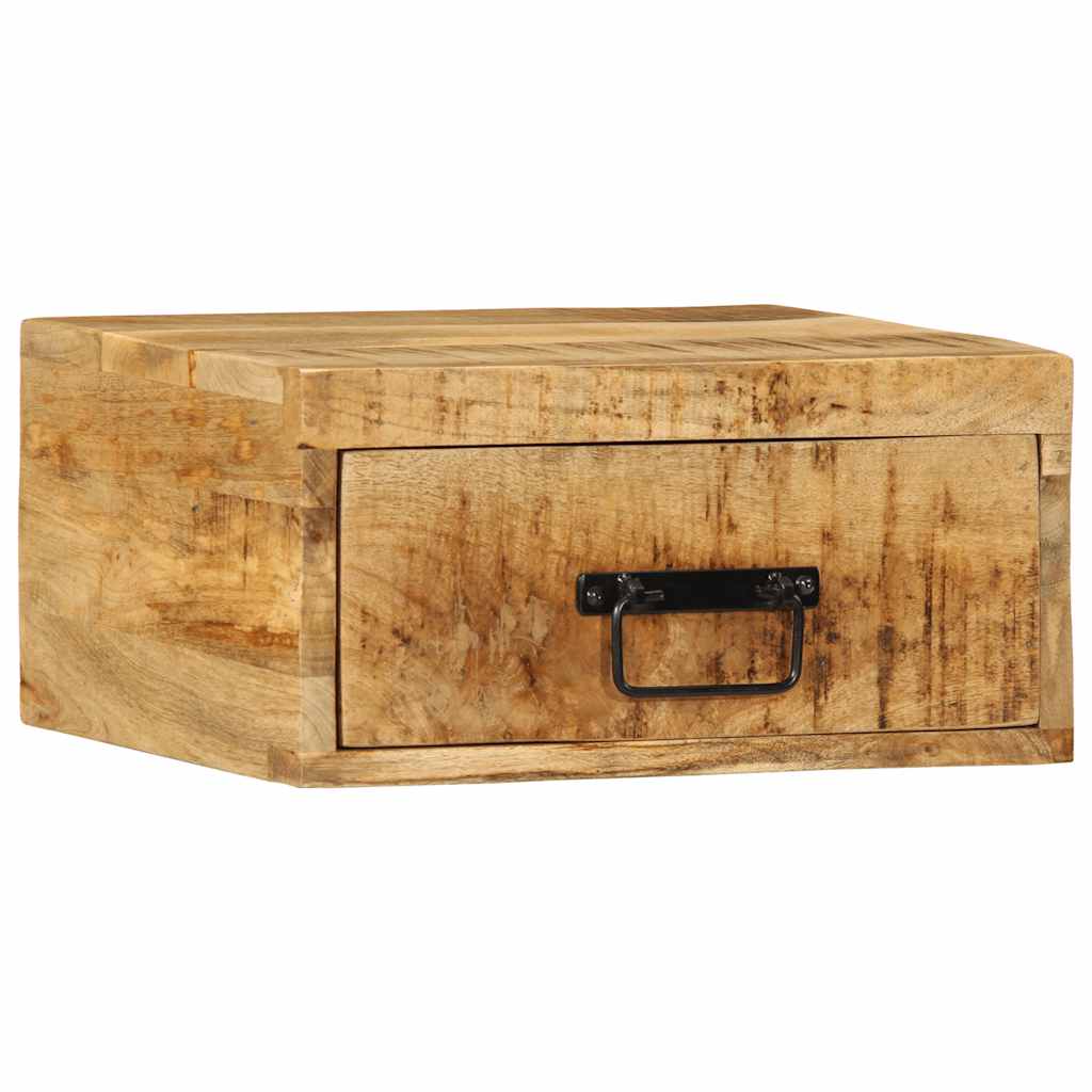 vidaXL Wall-mounted Bedside Cabinet Solid Rough Wood Mango 1
