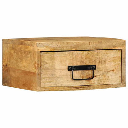 vidaXL Wall-mounted Bedside Cabinet Solid Rough Wood Mango 3