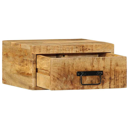 vidaXL Wall-mounted Bedside Cabinet Solid Rough Wood Mango 4