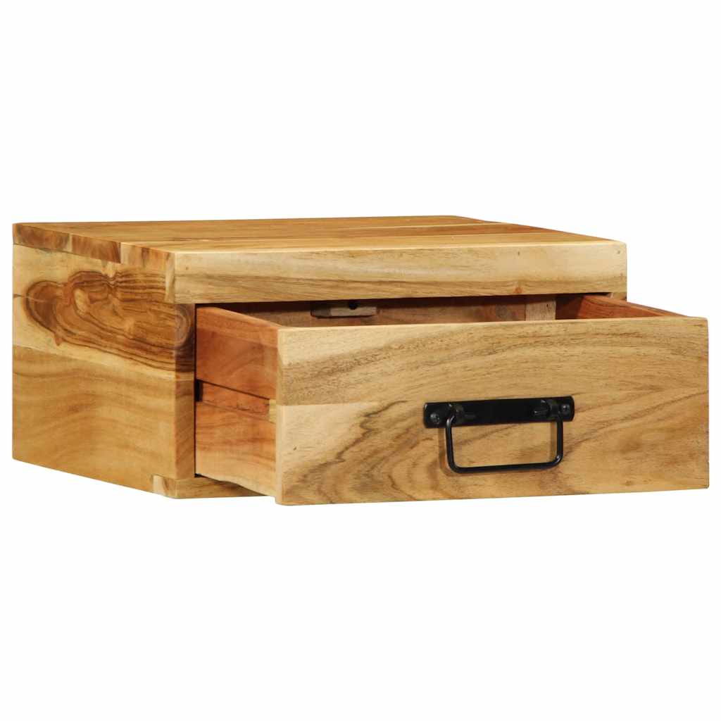 vidaXL Wall-mounted Bedside Cabinet Solid Wood Acacia 4