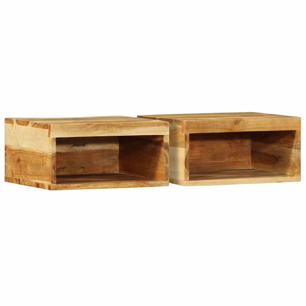 vidaXL Wall-mounted TV Cabinets 2 pcs Solid Wood Acacia 1