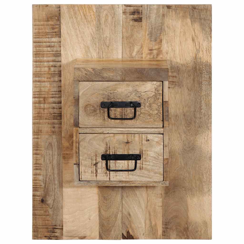 vidaXL Bedside Cabinet 60x32x80 cm Solid Rough Wood Mango 2